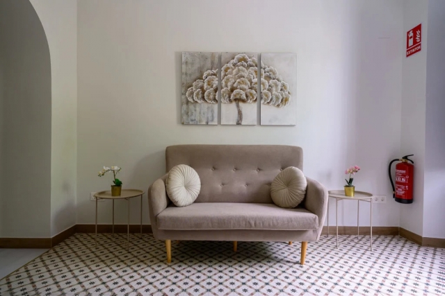 Entrada con un sofa 