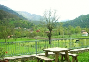 Vistas del jardín decorado