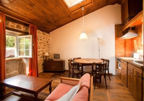 Living room with kitchenette
