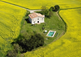 Vista aérea de la casa