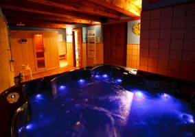 Sala con spa y jacuzzi