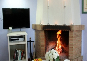 Sala de estar con chimenea