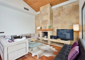 Salón de lujo con chimenea