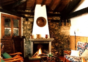 Sala de estar con chimenea