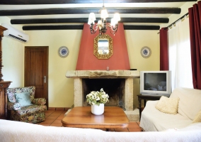 Sala de estar con chimenea