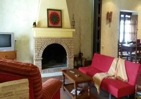 Sala de estar con chimenea