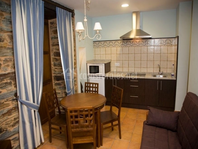 Apartamentos a estación mina villaodrid en a pontenova (casco ... Salon cocina juntos