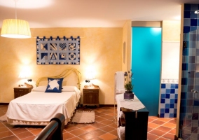 Dormitorio de matrimonio azul
