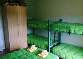 Dormitorio para 6 con literas