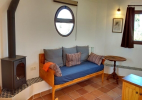 Living room with the forge stove