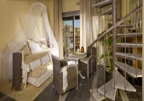 Suite with two floors and stairs