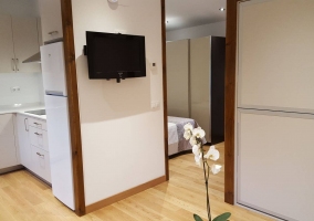 Dormitorio de matrimonio en tonos claros