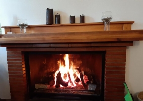 Sala de estar con chimenea