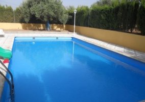 Piscina con zona de solarium
