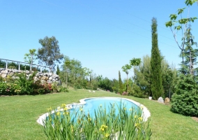 Piscina en el jardín