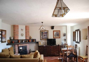 Salón comedor con chimenea