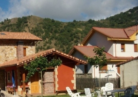 Terraza con elementos de madera